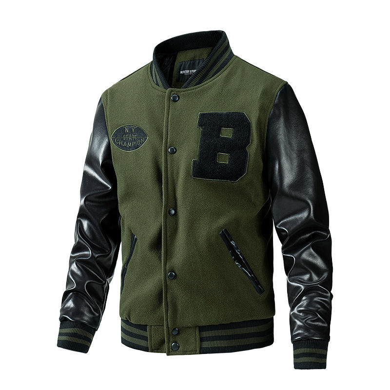 Thumbnail: Jacket Male Autumn and Winter Trend Youth American Baseball  Cas