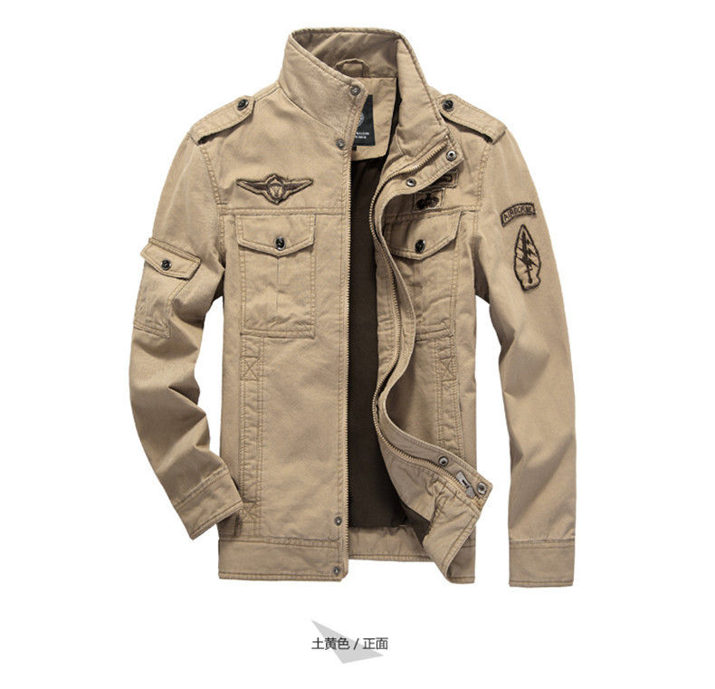 Thumbnail: Winter Thickening Fleece Warm Military Style Track Jacket Men Plus