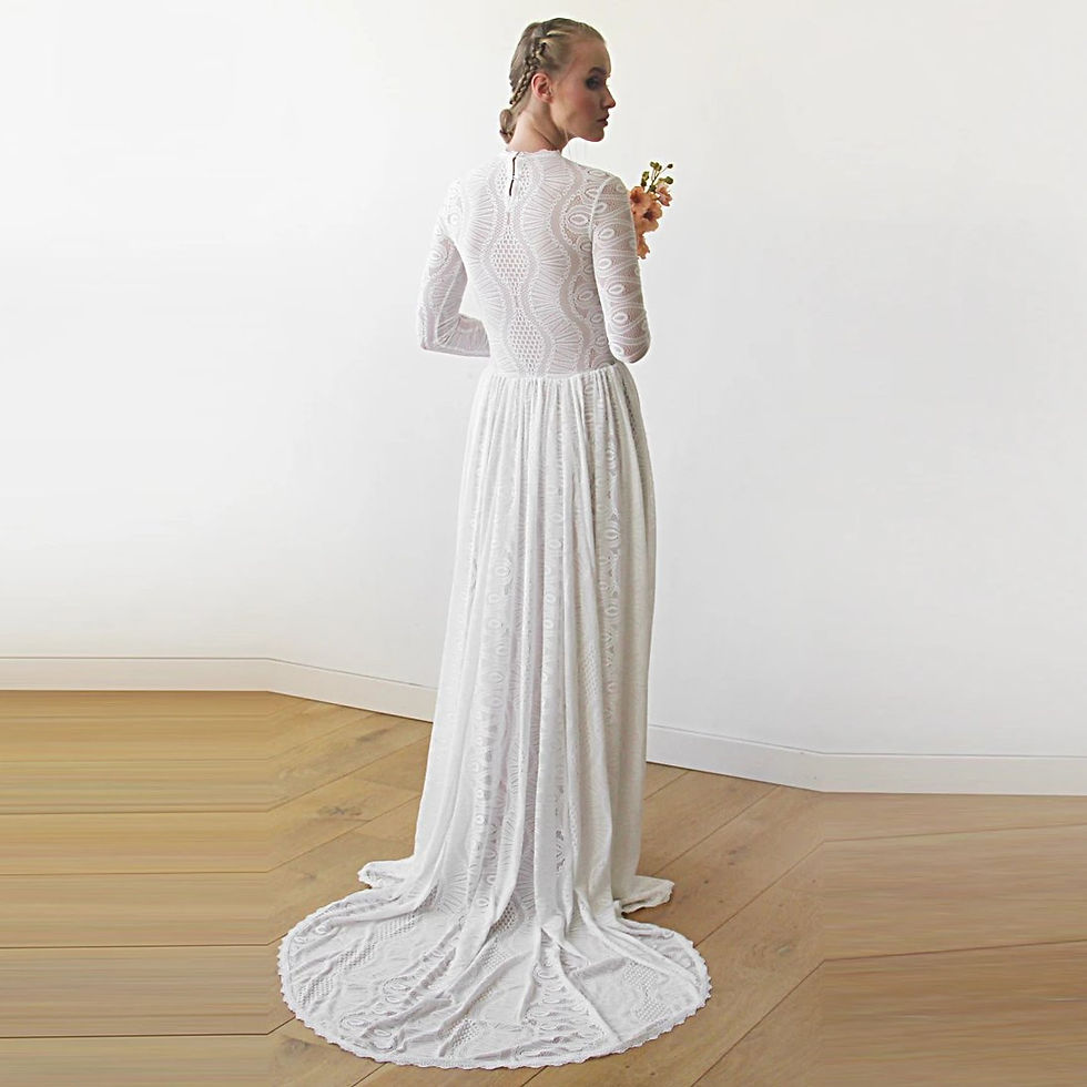 Thumbnail: Train Wedding Modest Dress   #1212