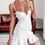 Thumbnail: 100% Cotton Ruffle Spaghetti Strap Dress Sexy Skater Dress v Neck