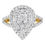 Thumbnail: 2 Micron Yellow Plated Sterling Silver Diamond Cluster Ring (1 1/2 Ctt