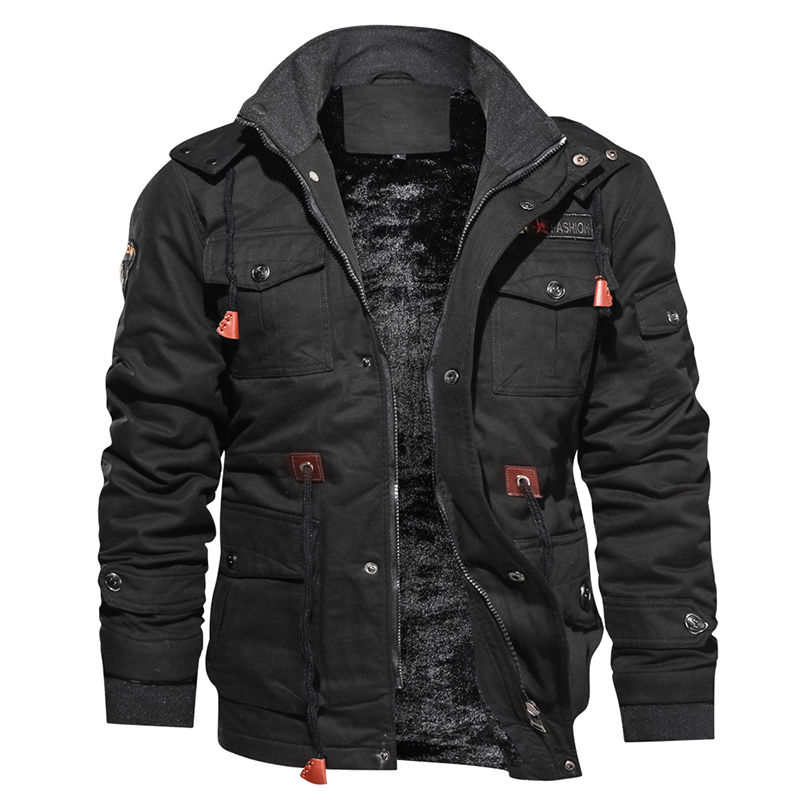 Thumbnail: Winter Essentials Men's Warm  Fleece Cargo Jacket Plus Size Remo
