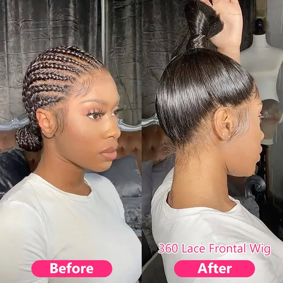 Thumbnail: 360 Lace Frontal Wig Human Hair for Ponytail 13x4 Transparent Lace