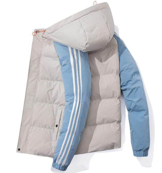 Thumbnail: Men's Warm Parkas Hooded Jacket Winter Padded Quilted Coats Mal
