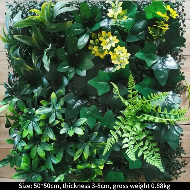 Thumbnail: 50x50CM 3D Artificial Plant Wall Panel Plastic Outdoor Green Lawn DI