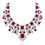 Thumbnail: Luxury 925 Sterling Silver Created Moissanite Ruby Emerald Gemstone  Necklace
