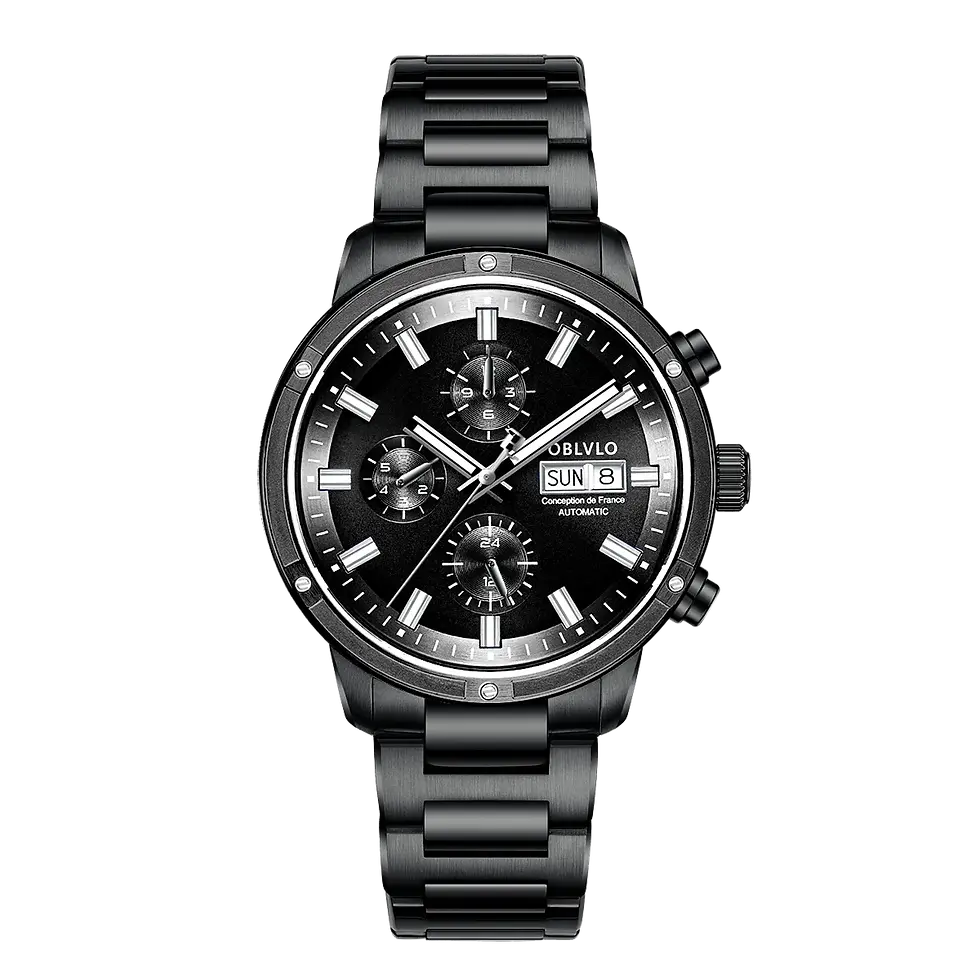 Thumbnail: OBLVLO Brand Men Dress Automatic Watch Mechanical Stainless Stee