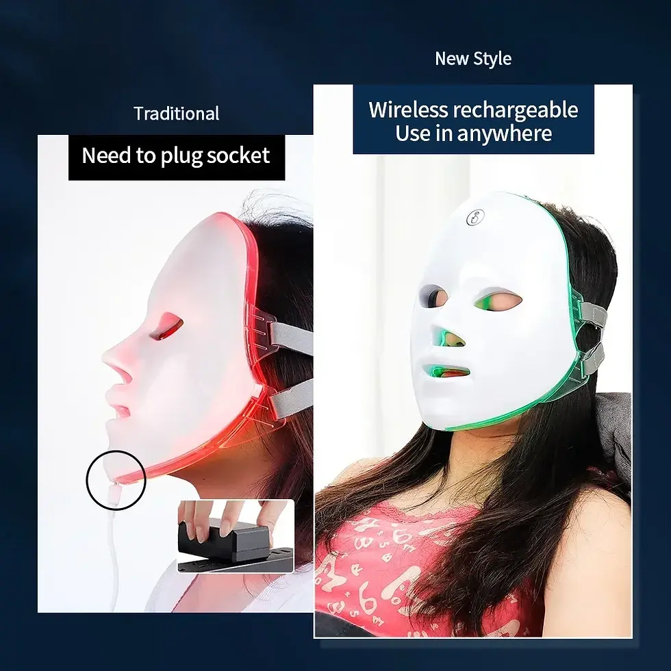 Thumbnail: Wireless 7 Colors Light Led Facial Mask Red Light Therapy Photon Fa