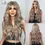 Thumbnail: Long Blonde Ombre Brown Synthetic Wigs Water Wavy Platinum Wig