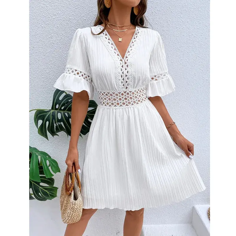 Thumbnail: Fahion Deep v Neck Women Bodycon Dress Sexy Backless Midi Split
