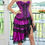 Thumbnail: Premium Quality BoomYinGlam Purple&Black Asymmetrical Draped