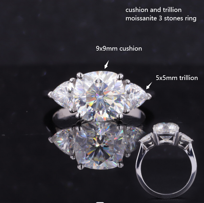 Thumbnail: Starsgem Diamond Wedding Ring Woman Silver 10K 14K 18K Fine Jewelry Moissanite
