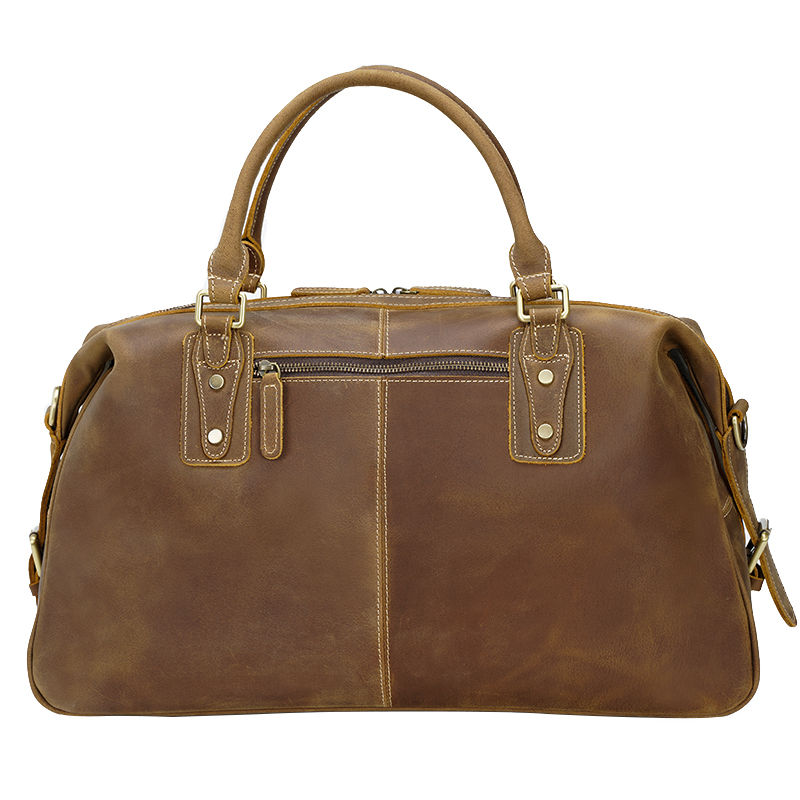 Thumbnail: New Arrive Custom Luxury Real Cow Leather Retro Weekend Bag Crazy Ho