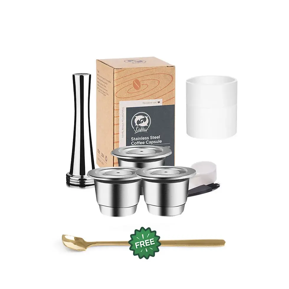 Thumbnail: For Nespresso Reusable Coffee Capsule Stainless Steel Rich Crema Espresso