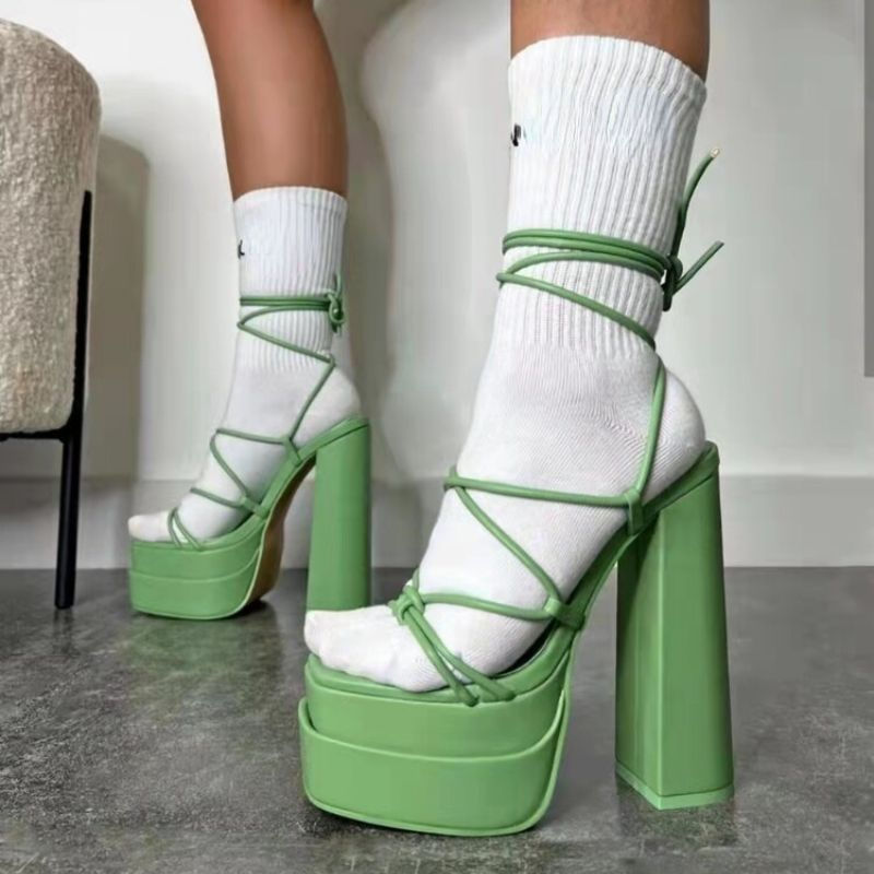 Thumbnail: Fashionable Sexy Sapato De Salto New Design Thick Sole 14CM High