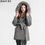 Thumbnail: Fashion Cashmere Fur Coat Winter Women Real Wool Fox Fur Collar Coat With Hood
