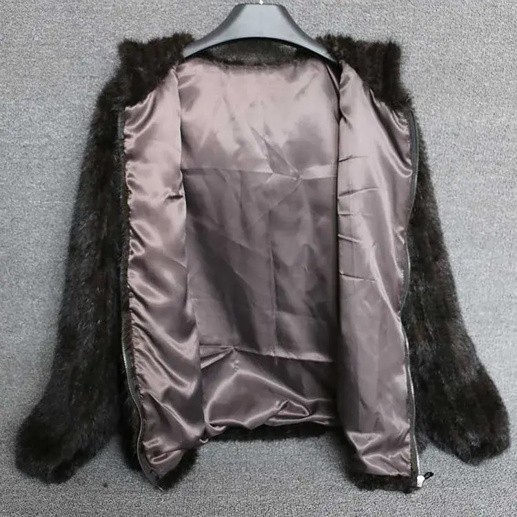 Thumbnail: New Mink Fur Coat Women's Long-Sleeve Top Fashion All-Match Mink Knit Jacket
