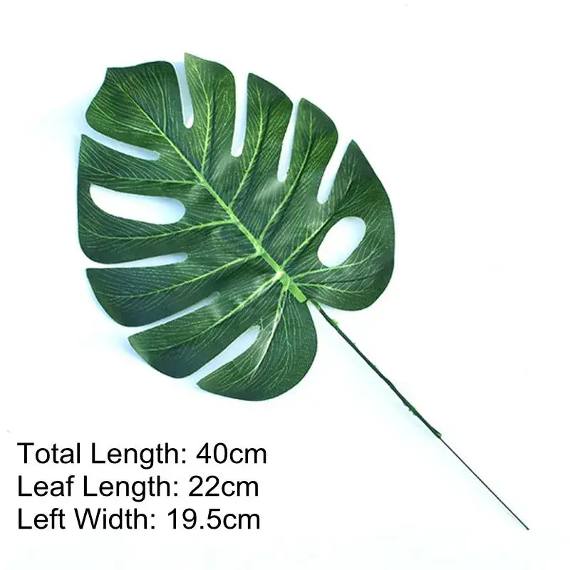 Thumbnail: Artificial Monstera Plants Plastic Tropical Palm Tree Leaves Home Garden Dec