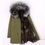 Thumbnail: Winter Warm Jacket Raccoon Fur Collar Hooded Real Fox Fur Liner O