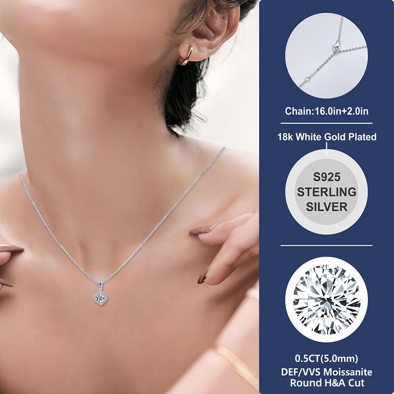 Thumbnail: USA Instock Freeshipping 925 Sterling Silver 18k Gold Plated Vvs Moi