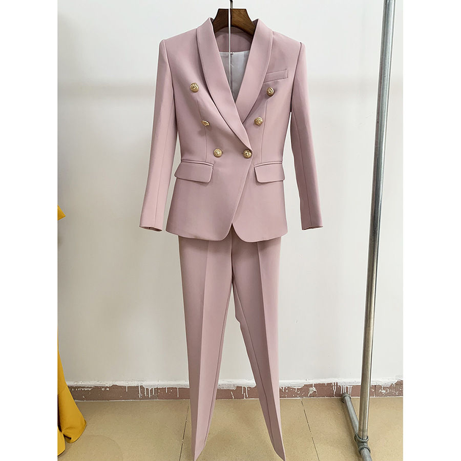 Thumbnail: 2023 Fashion Ladies Blazer Trouser Pant 2 Two Piece Set Office Fo