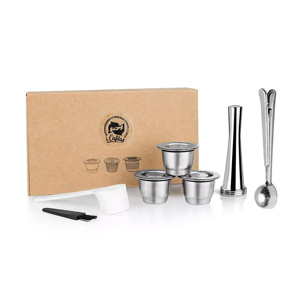 Thumbnail: Icafilas for Nespresso Reusable Coffee Capsule Stainless Steel Refillable Filte