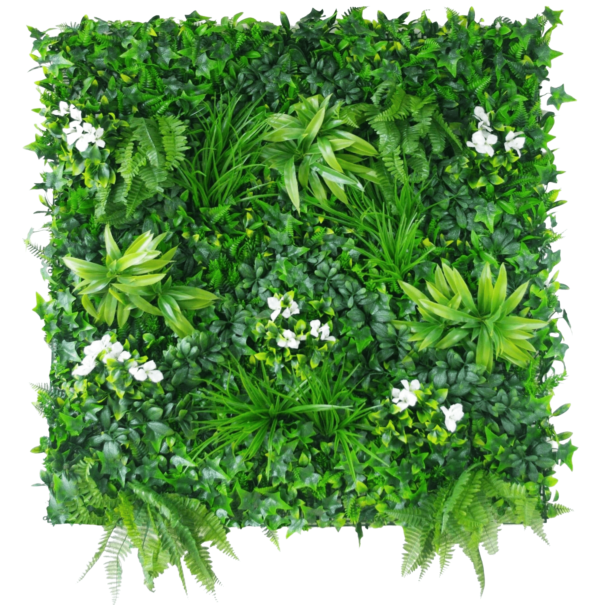 Sample Panel of Snowy White Artificial Vertical Garden (Small Samp