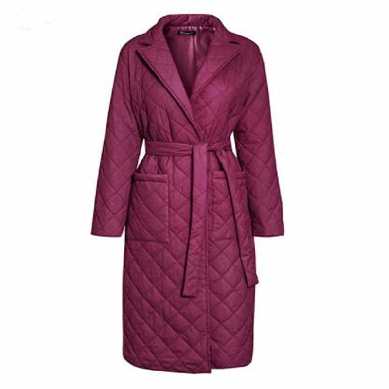 Thumbnail: Dropshipping 2021 New Woman Jackets Parkas Belted Cotton Diam