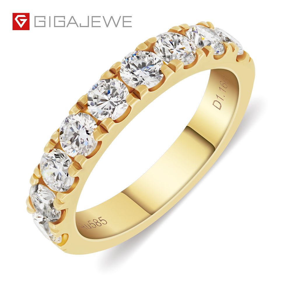 Thumbnail: GIGAJEWE 9k/14k/18k Gold Ring  HPHT Diamond Women Jewelry L