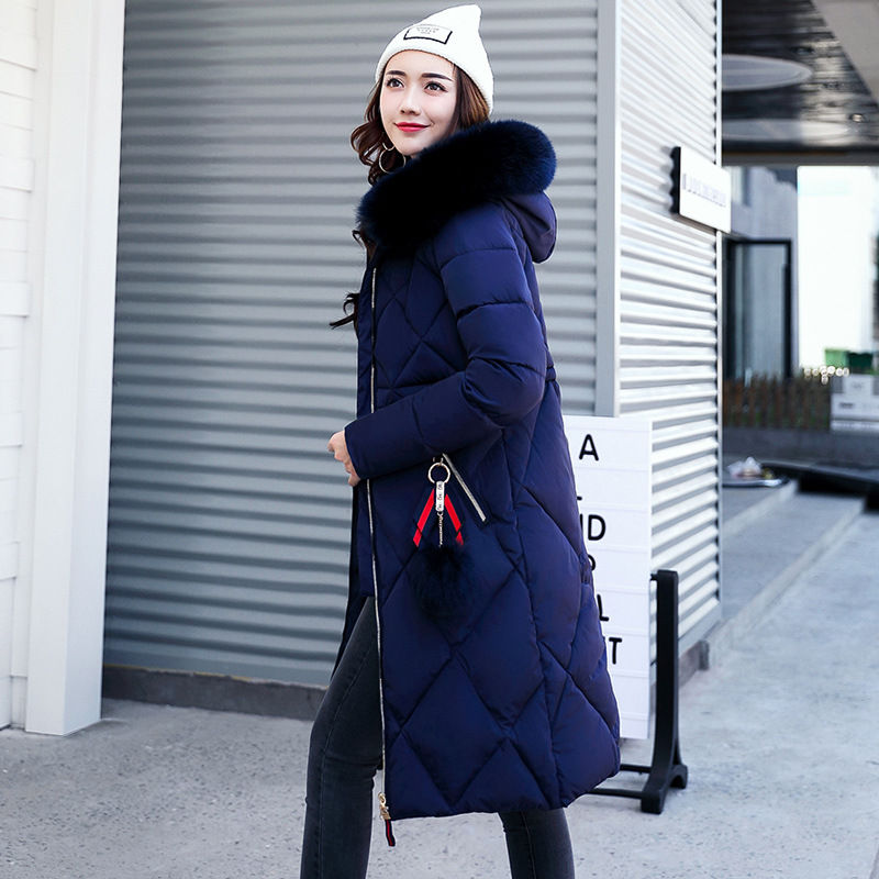 Thumbnail: Autumn and Winter Cotton-Padded Women's Long Fur Collar Down C