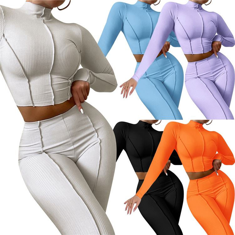 Thumbnail: Designer Clothes Famous Brands Women Turtleneck Casual 2 Piece S