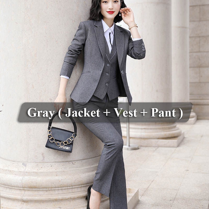 Thumbnail: OEM Wholesale Dropship 3 Piece Suit Set Pant Suit Women Office L