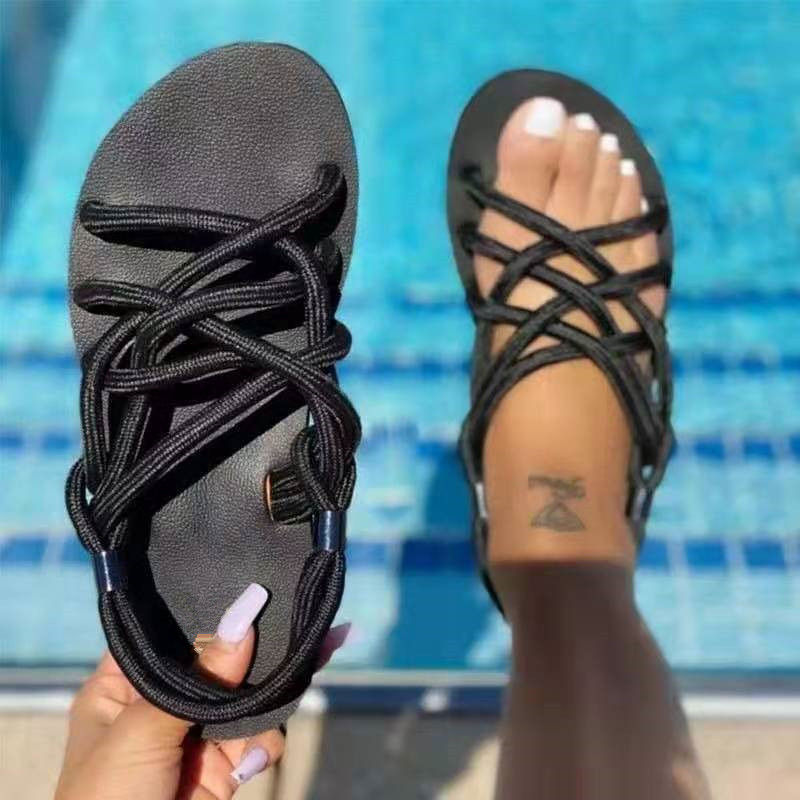 Thumbnail: New Round Head Hollow Thick Bottom Sandals for Women and Ladies