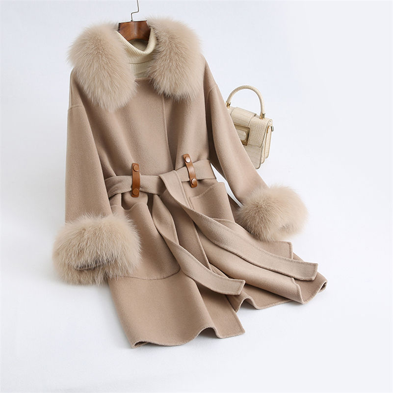 Thumbnail: Pudi Women Winter Real Fox Fur Coat Jacket 2021 Female Lady Over