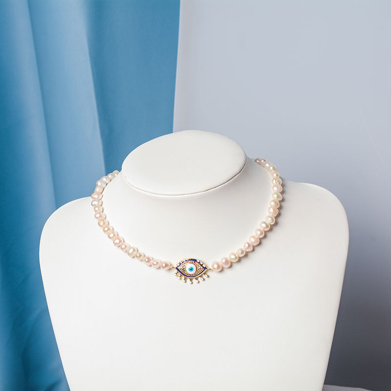 Thumbnail: A Variety of Different Magic Eyes Fresh Water Baroque Pearl Necklac