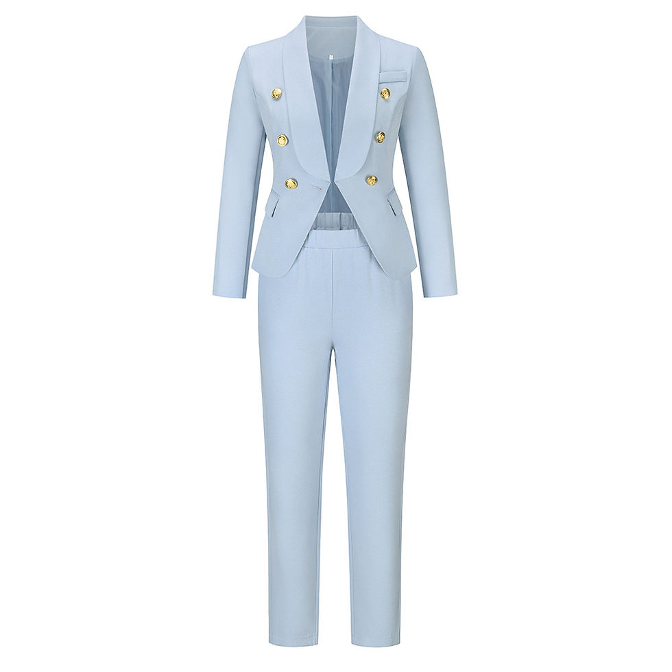 Thumbnail: Women's Jacket Double Breasted Notched Blazer Office Suit Pants