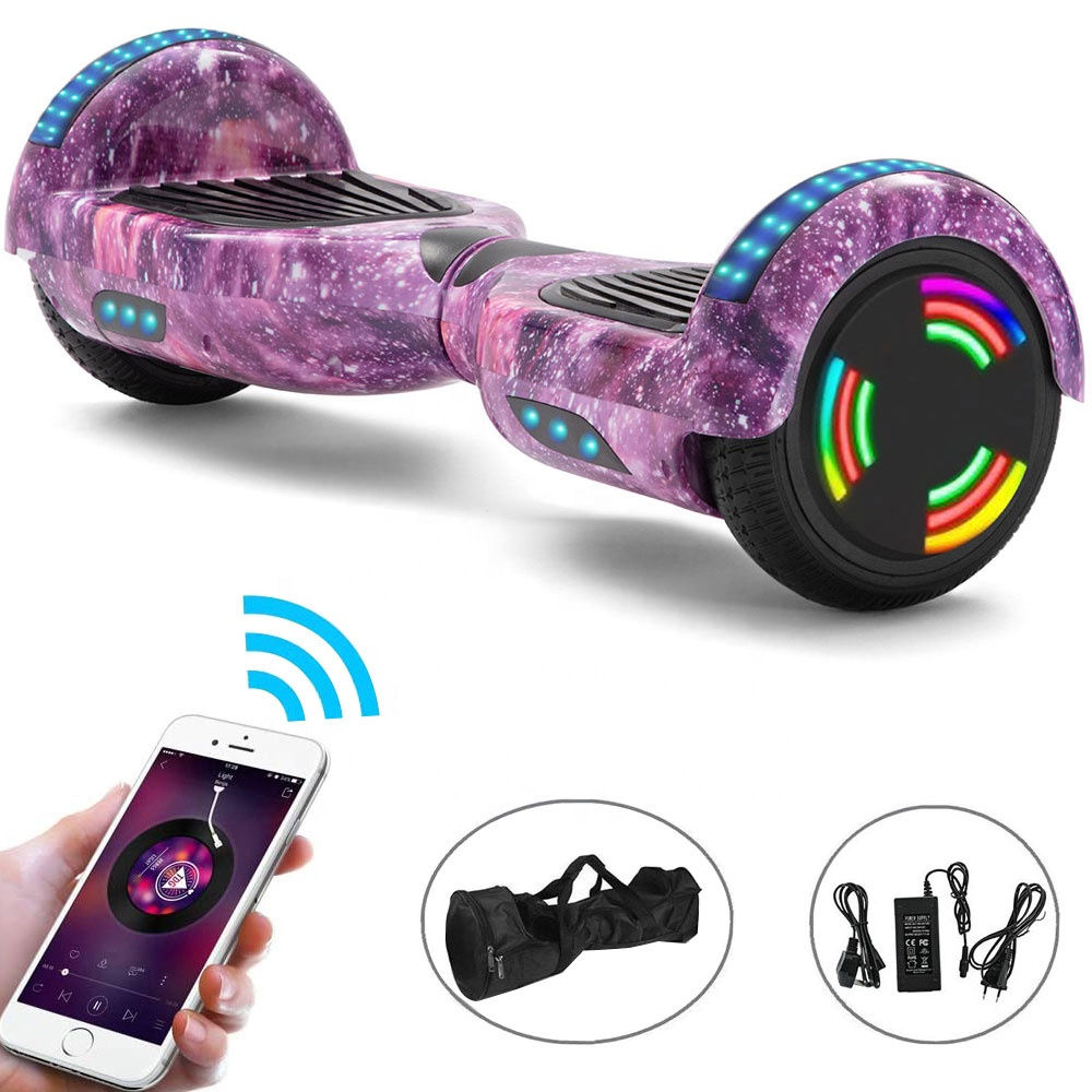 EU Warehouse Cheap 6.5 Inch Galaxy Purple Electric Scooters LED Se