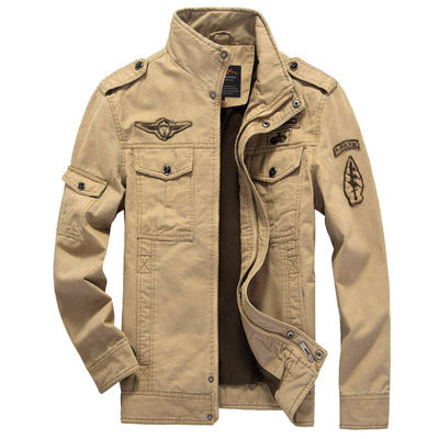 Thumbnail: Winter Thickening Fleece Warm Military Style Track Jacket Men Plus