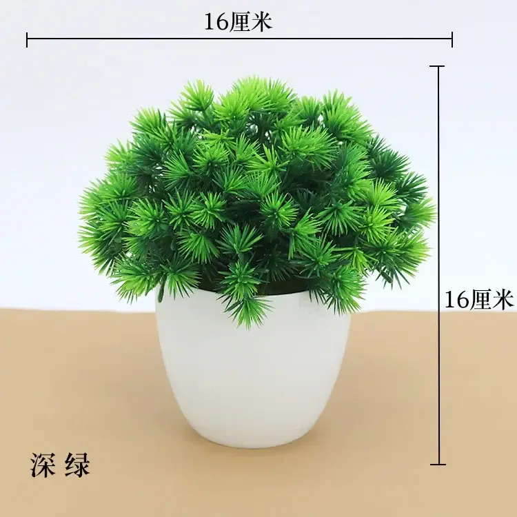 Thumbnail: Artificial Plants Potted Bonsai Green Small Tree Plants Fake Flowers