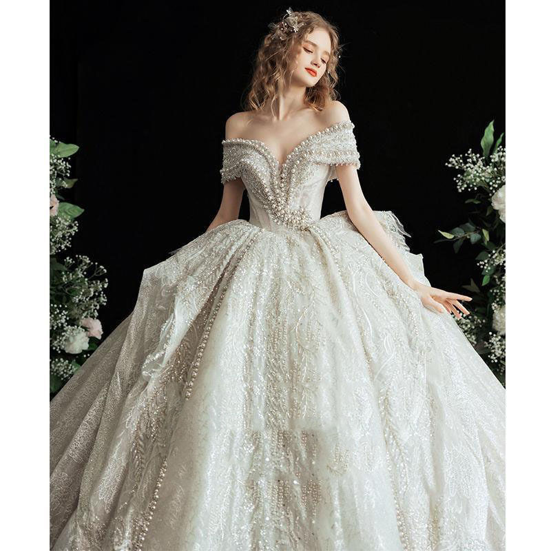 Thumbnail: Wedding Dress  v Neck Sexy Designer Plus Size Bridal Dress Wedding