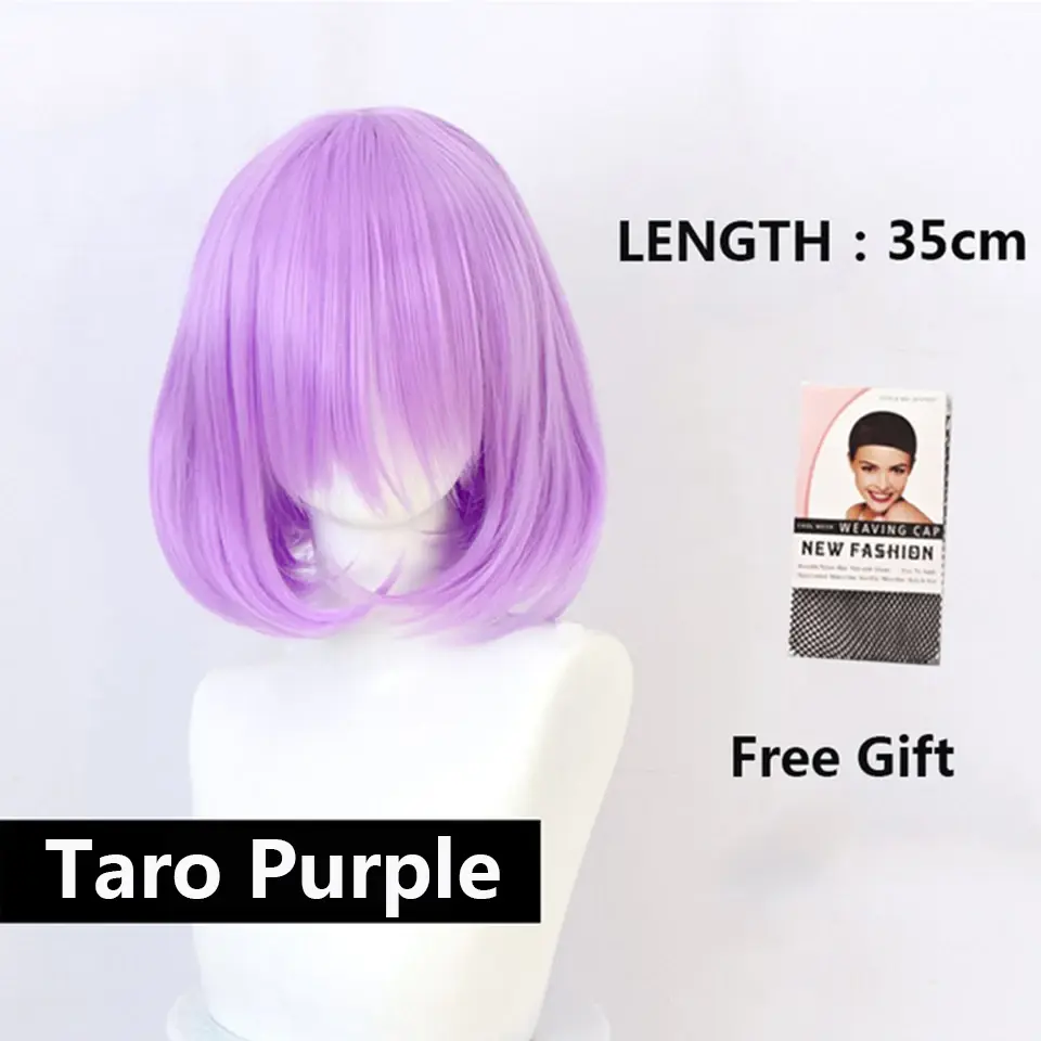 Thumbnail: LUPU Synthetic Wig Pink Red Black Blue Purple Blonde White Wig Female Short Bob