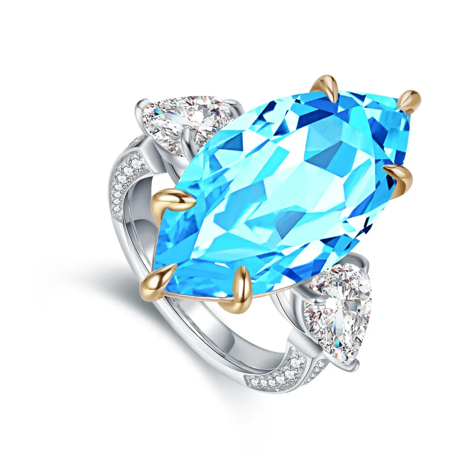 Custom Name Design Real Gold Wedding Rings Big 12.0ct 9k Gold Si