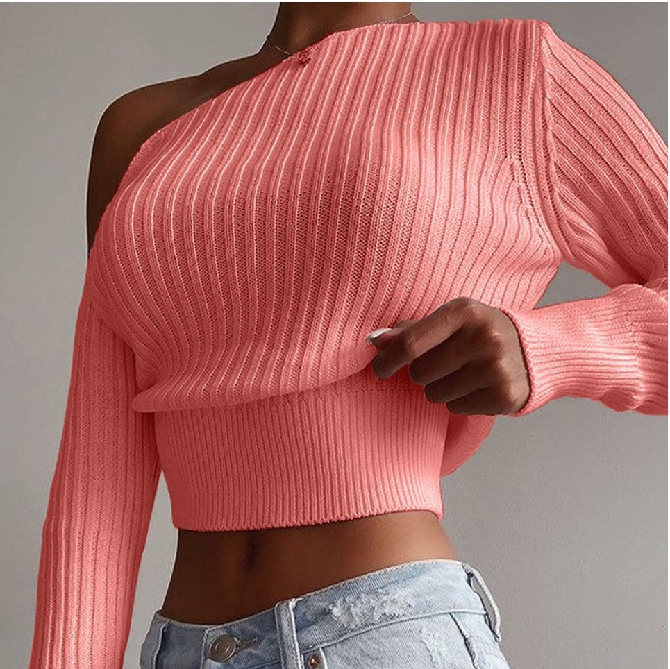 Thumbnail: Sweater Women Crop Top  Sexy Ladies Pullover Women Knitted Winter Sweater