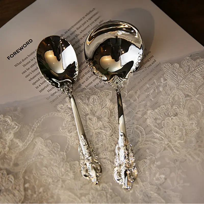 Thumbnail: 1pcs Luxury Wedding Tableware Silver Plated Dinnerware Cutlery Din