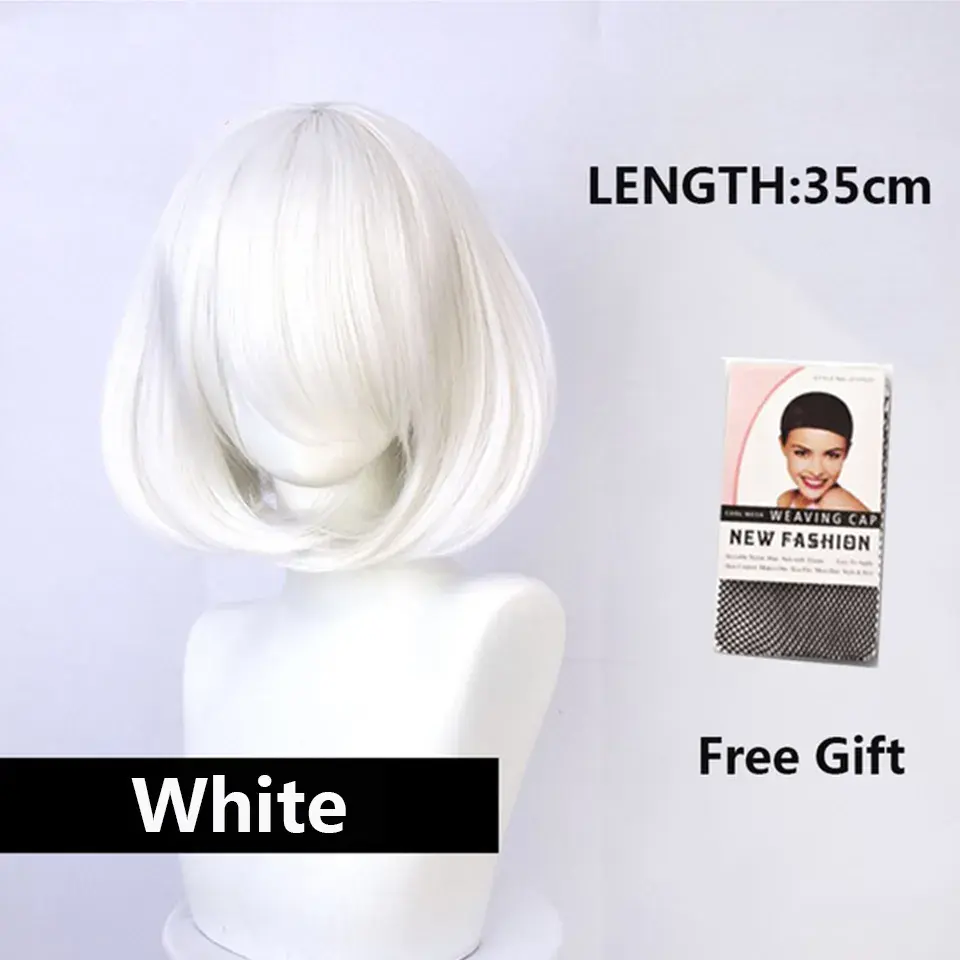 Thumbnail: LUPU Synthetic Wig Pink Red Black Blue Purple Blonde White Wig Female Short Bob