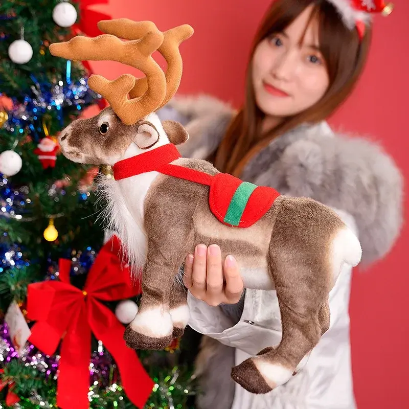 Thumbnail: Real-Life Reindeer Plush Toy Christmas Deer Plush Doll Simulation Elk
