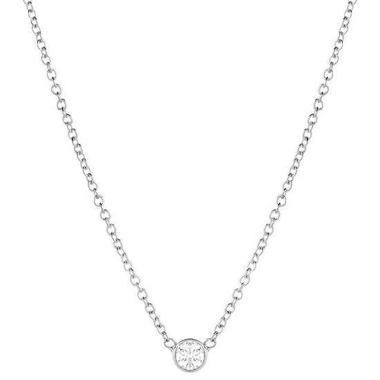 Thumbnail: Solitaire Single CZ Diamond Necklace