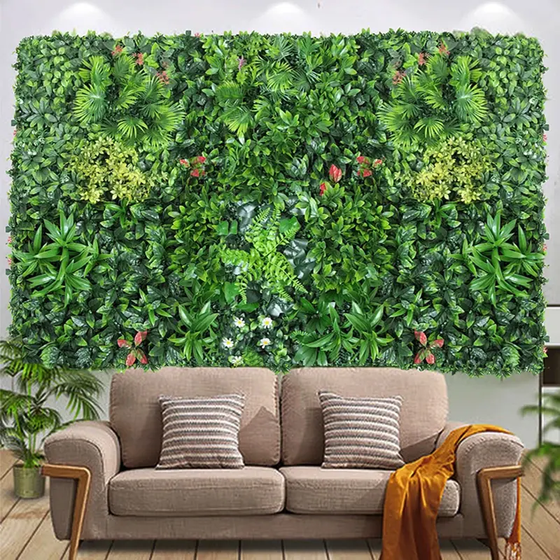 Thumbnail: 50x50CM 3D Artificial Plant Wall Panel Plastic Outdoor Green Lawn DI