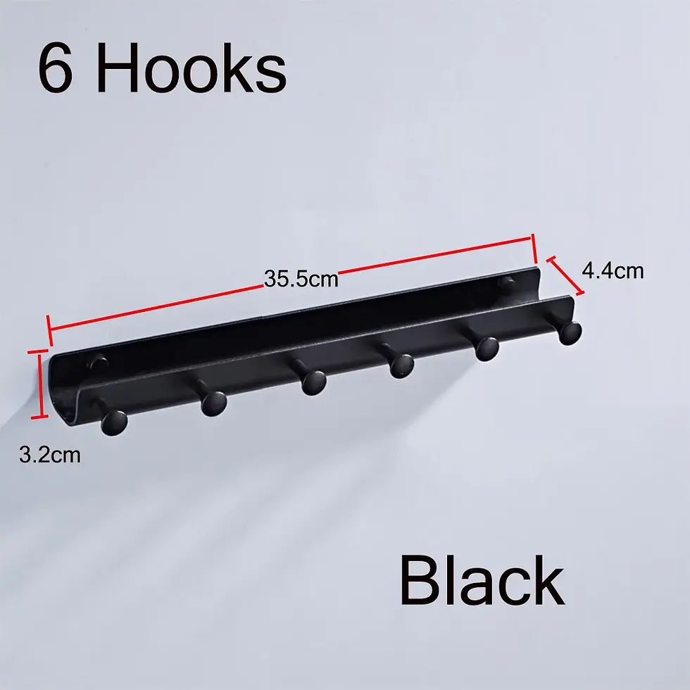 Thumbnail: 55CM Matte Black Double Towel Bars Bathroom Towel Hanger Space