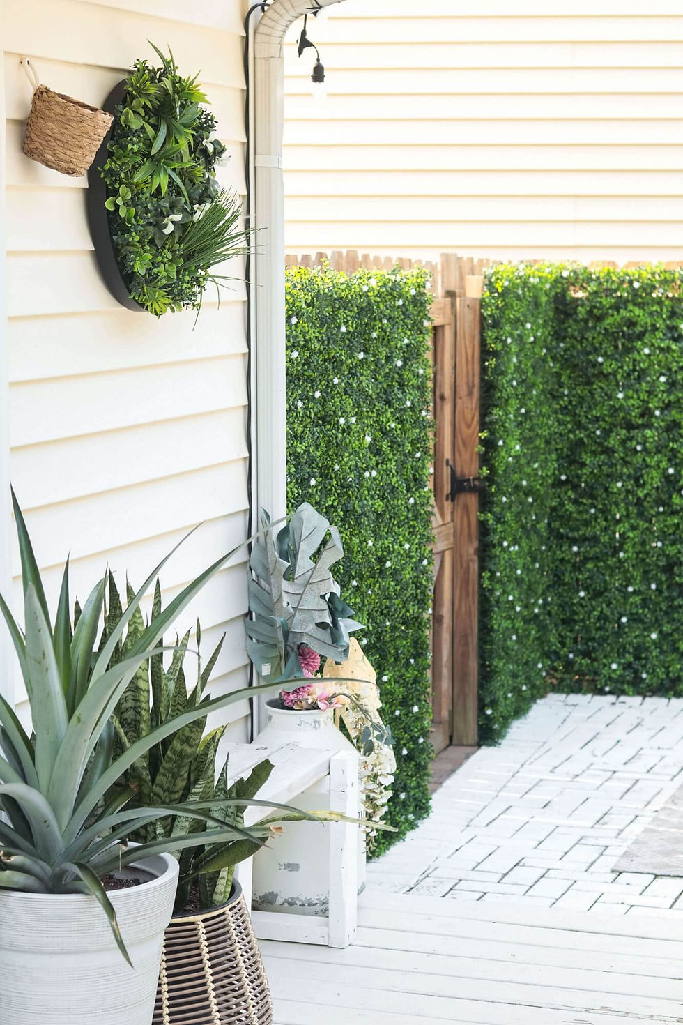 Thumbnail: White Flowering Artificial Boxwood Wall 40" X 40" 11SQ FT Commercial